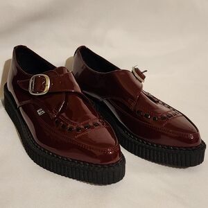 Burgundy Vegan T.U.K. Shoes Platform Loafers